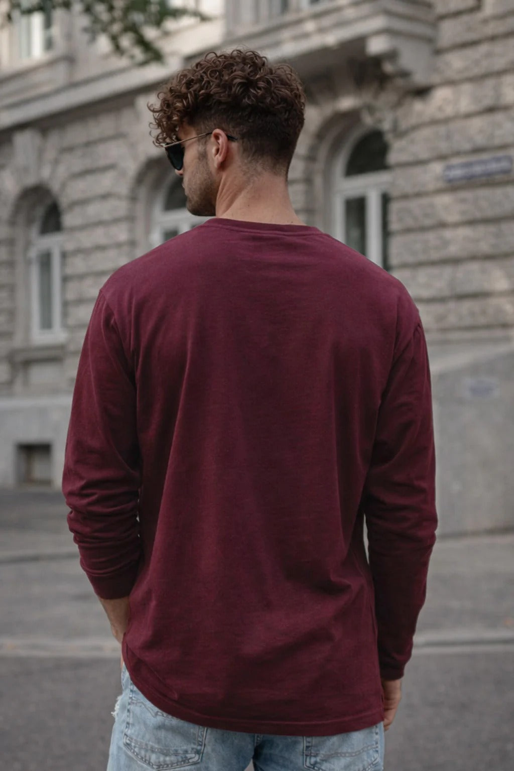 Atronic Men's Maroon Boston Printed Full Sleeve T-Shirt | Premium Round Neck Casual Tee